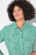 Bluse, oversized, musselin, farvet leopard-print