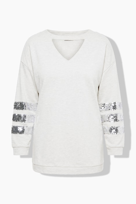 Sweatshirt, Loose Fit, CutOut, Pailletten