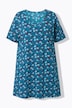 Longshirt, bloemen, A-lijn, ronde hals, korte mouwen