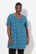 Longshirt, bloemen, A-lijn, ronde hals, korte mouwen