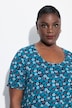 Longshirt, bloemen, A-lijn, ronde hals, korte mouwen