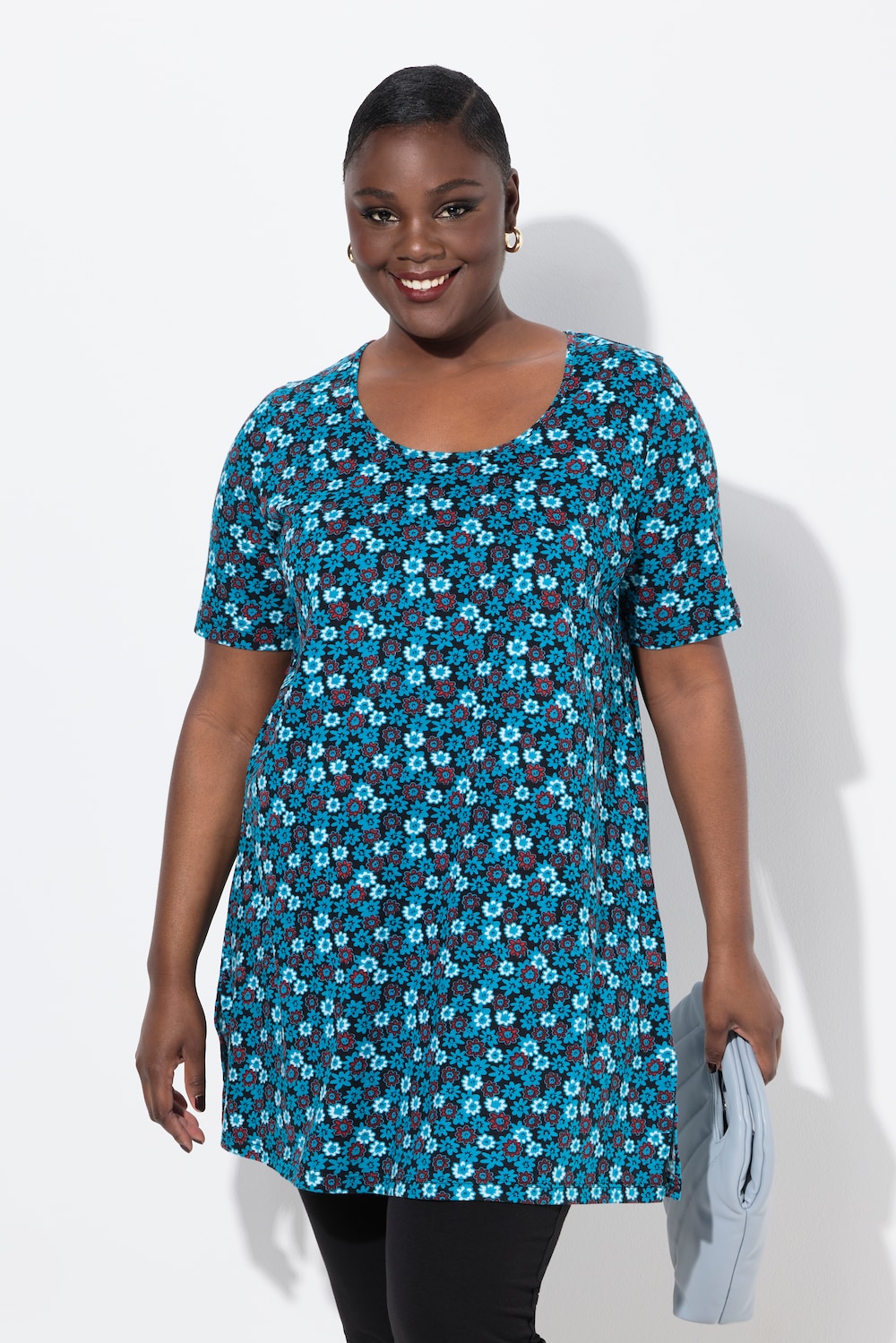 Große Größen Longshirt, Damen, blau, Größe: 42/44, Baumwolle, Ulla Popken