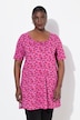 Colorful Floral Knit Short Sleeve Knit Tunic