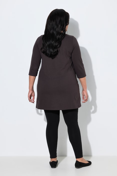 Longshirt, A-lijn, ronde hals, 3/4-mouwen