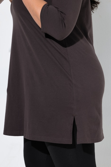 Longshirt, A-lijn, ronde hals, 3/4-mouwen