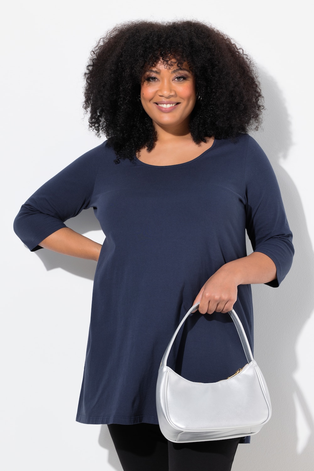 Große Größen Longshirt, Damen, blau, Größe: 66/68, Baumwolle, Ulla Popken