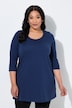 Longshirt, A-lijn, ronde hals, 3/4-mouwen
