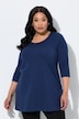 Longshirt, A-lijn, ronde hals, 3/4-mouwen
