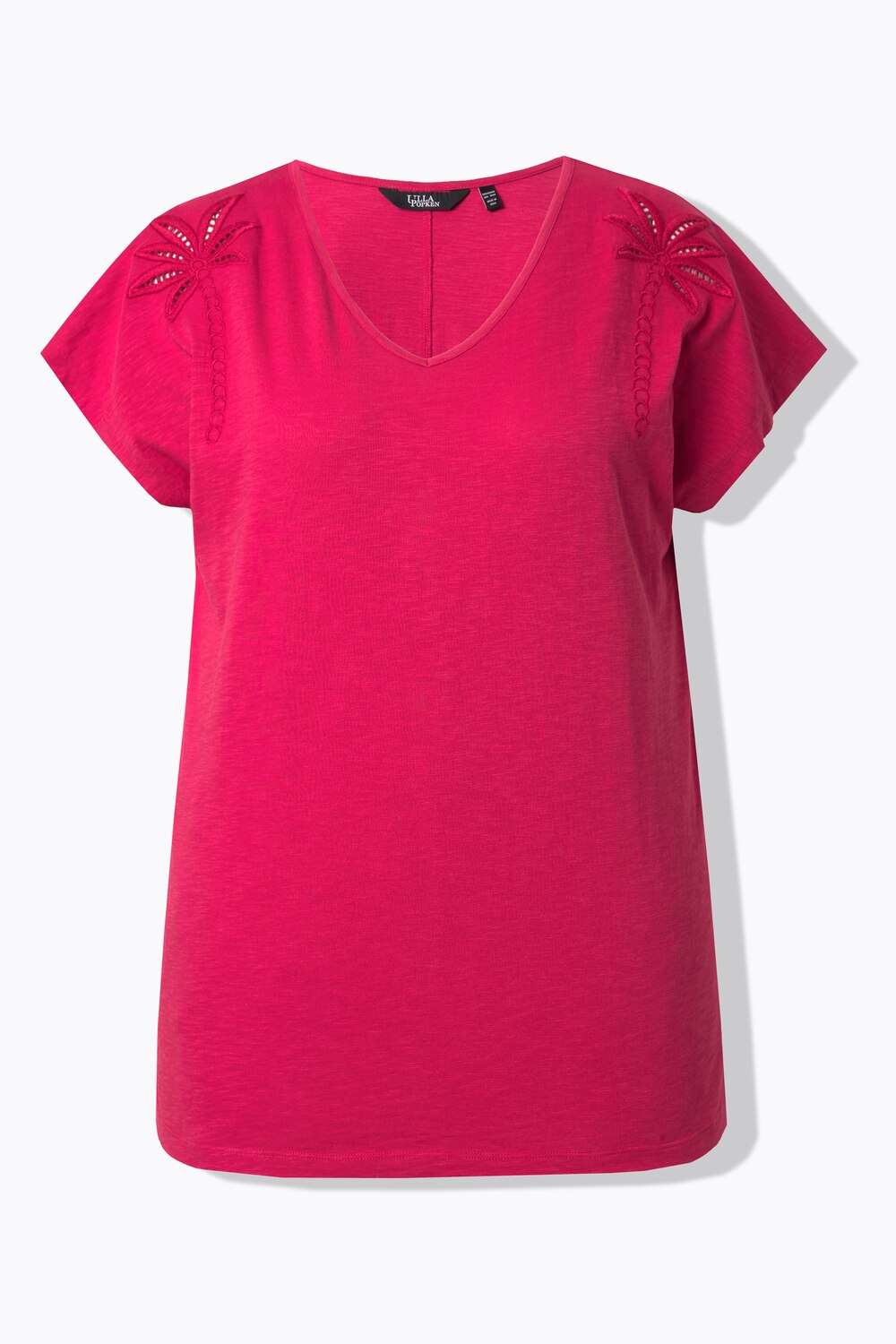 Stora storlekar T-shirt, Dam, röd, storlek: 54/56, Bomull, Ulla Popken