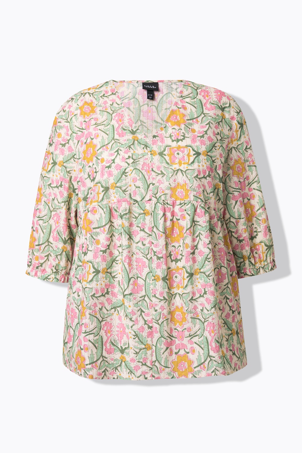 Stora storlekar Blus, Dam, vit, storlek: 54/56, Bomull, Ulla Popken