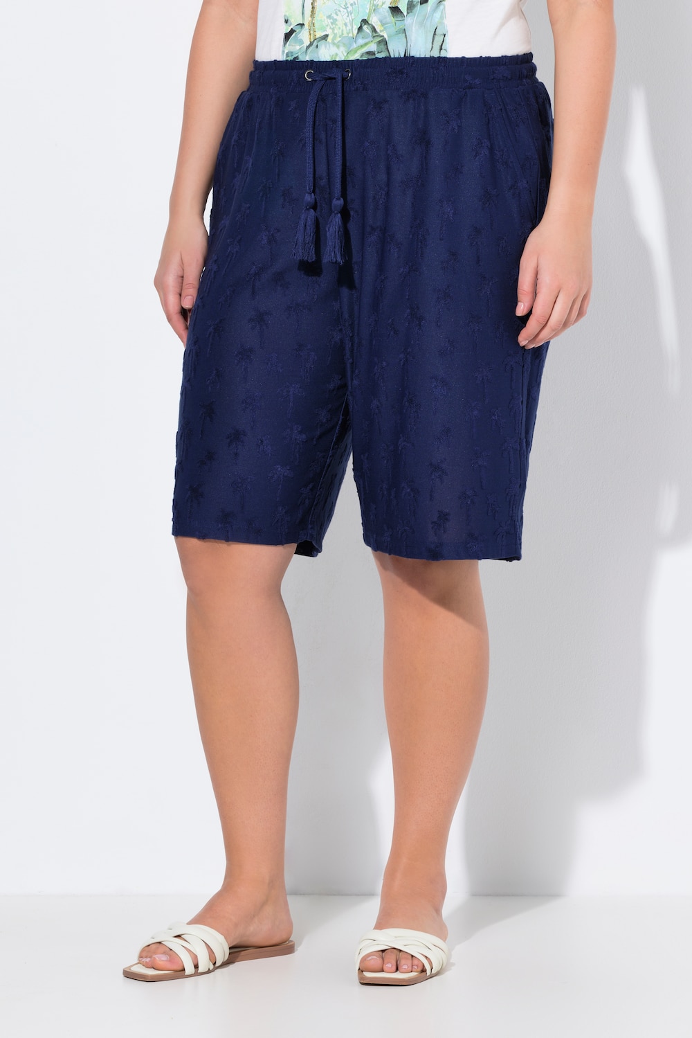 Große Größen Shorts Mary, Damen, blau, Größe: 54/56, Viskose/Polyester, Ulla Popken