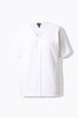 Blusa de muselina, oversize, pliegues pespunteados, cuello en V, media manga