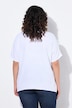 Blusa de muselina, oversize, pliegues pespunteados, cuello en V, media manga