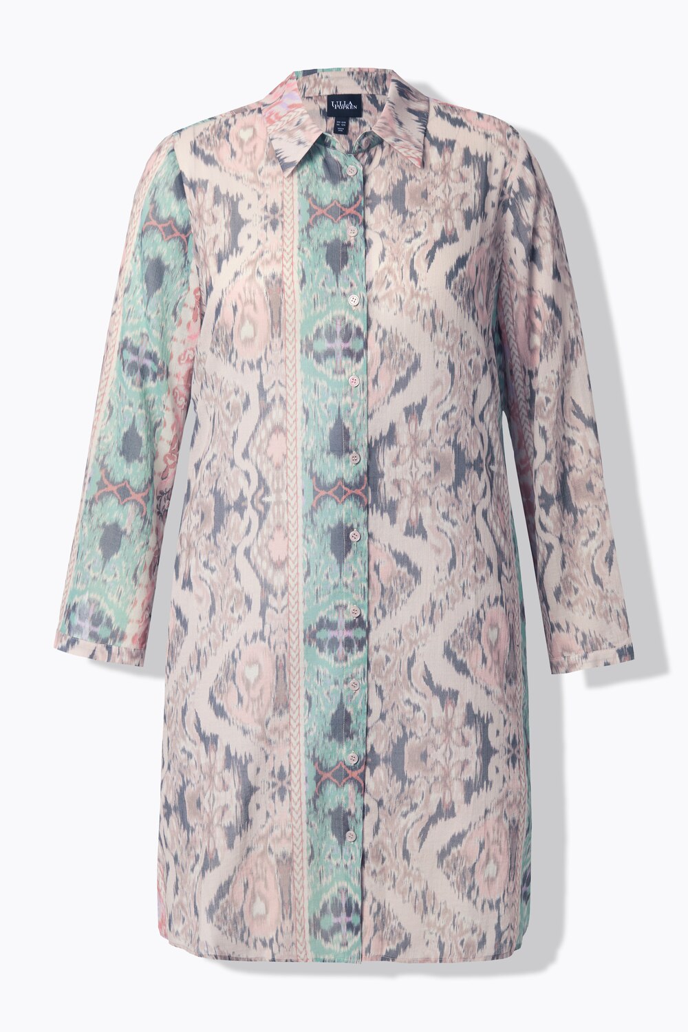 Stora storlekar Lång blus, Dam, beige, storlek: 42/44, Bomull, Ulla Popken