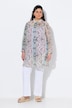 Longbluse, Patchdruck, A-Linie, Hemdkragen, Langarm