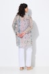 Longbluse, Patchdruck, A-Linie, Hemdkragen, Langarm