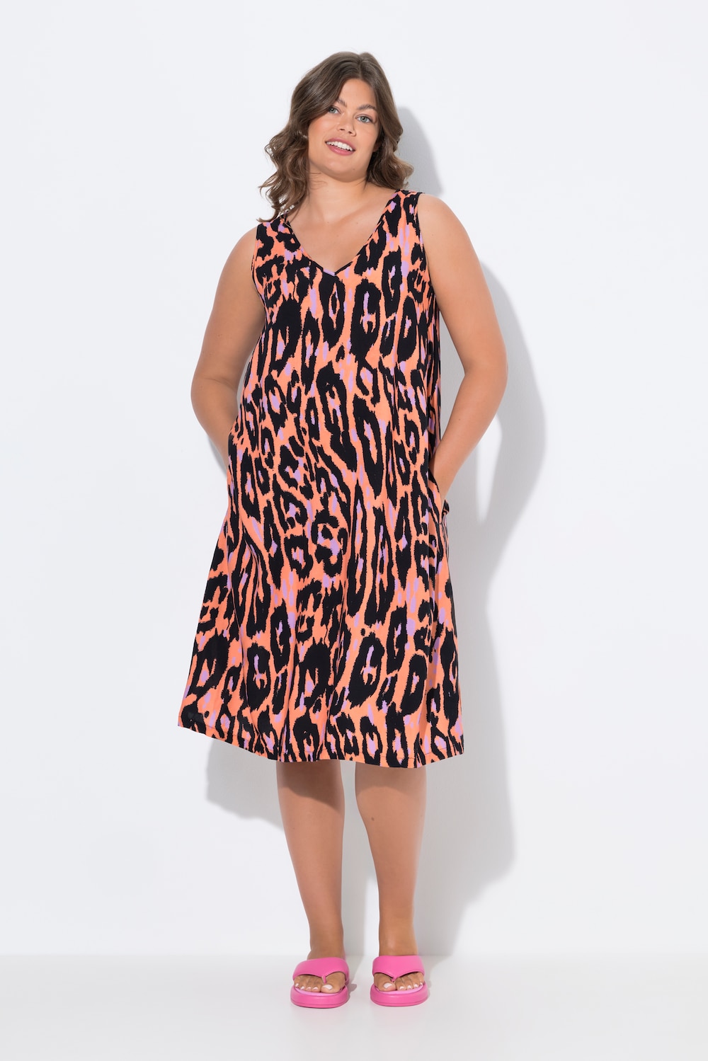 Große Größen Trägerkleid, Damen, rosa, Größe: 52/54, Viskose, LAURASON