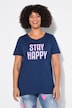 T-shirt coupe évasée, message STAY HAPPY