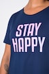 T-shirt coupe évasée, message STAY HAPPY