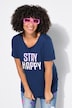 T-shirt coupe évasée, message STAY HAPPY