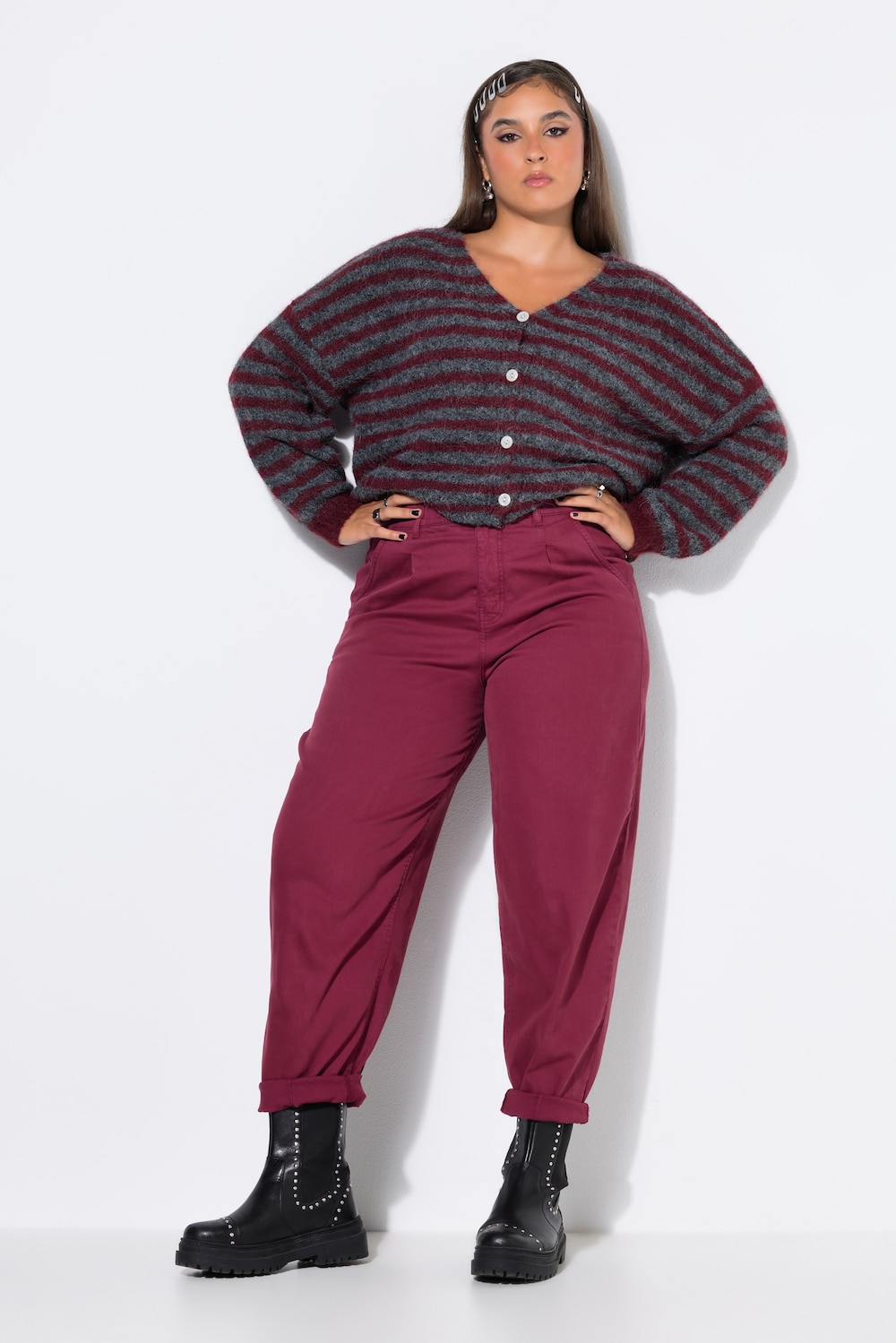 Ballon-Jeans, 5-Pocket, elastischer Twill