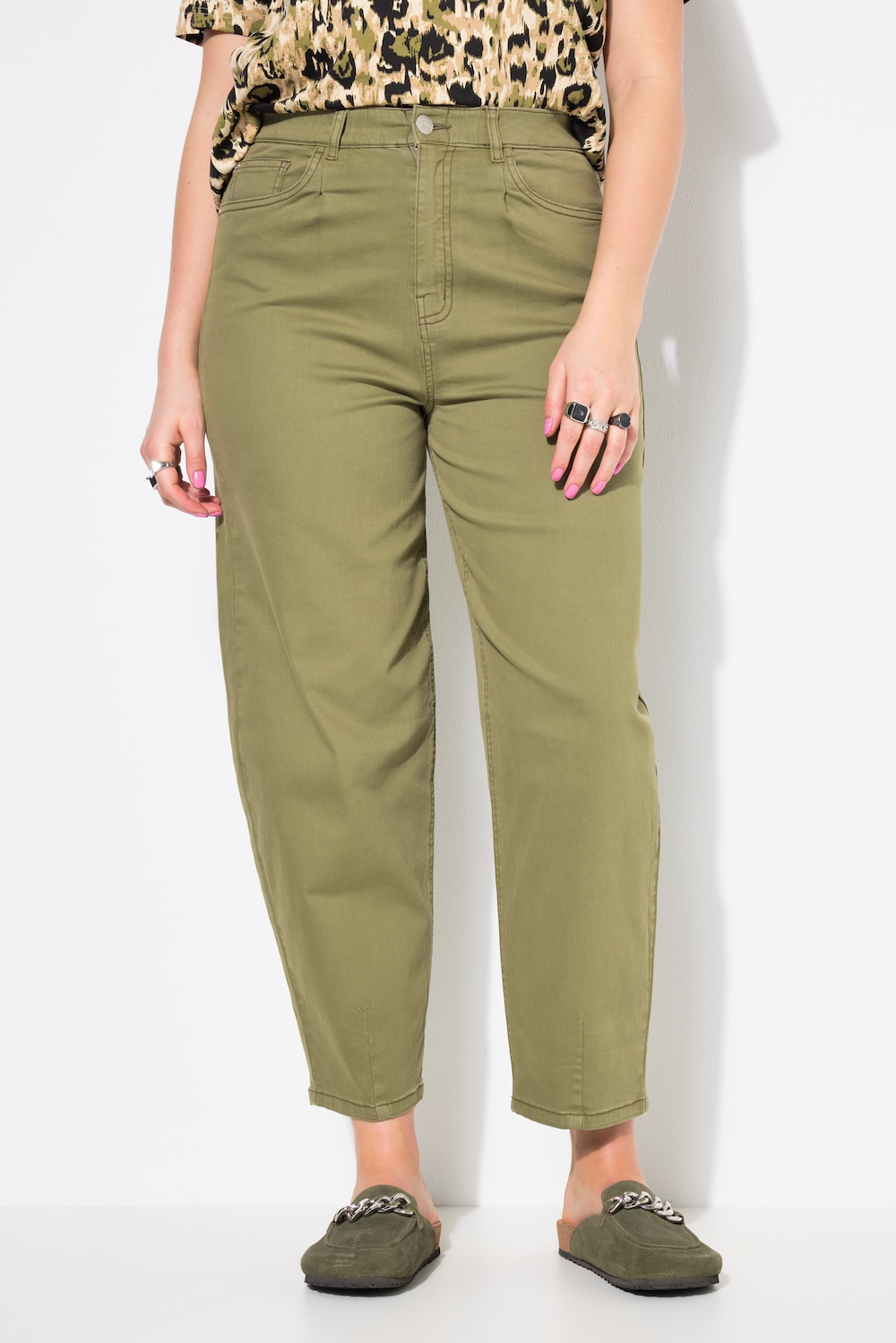 Große Größen Ballon-Jeans, Damen, grün, Größe: 42, Baumwolle, Studio Untold