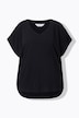 Skjortebluse, V-udskæring, oversize