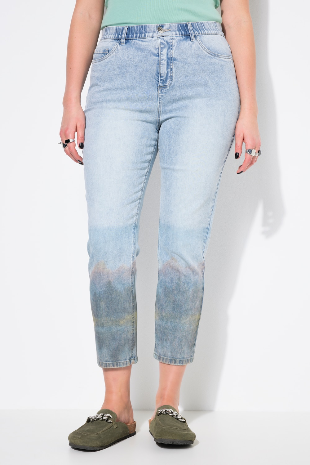 Große Größen Mom-Jeans, Damen, blau, Größe: 54, Baumwolle, Studio Untold