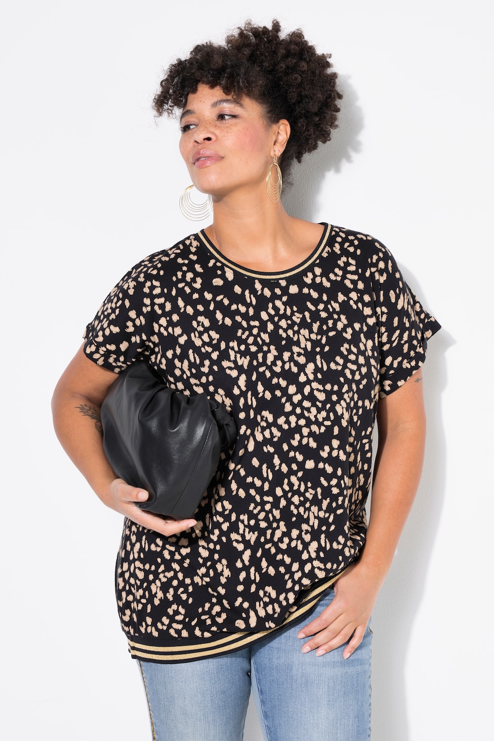 T-Shirt, oversized, Tupfenmuster