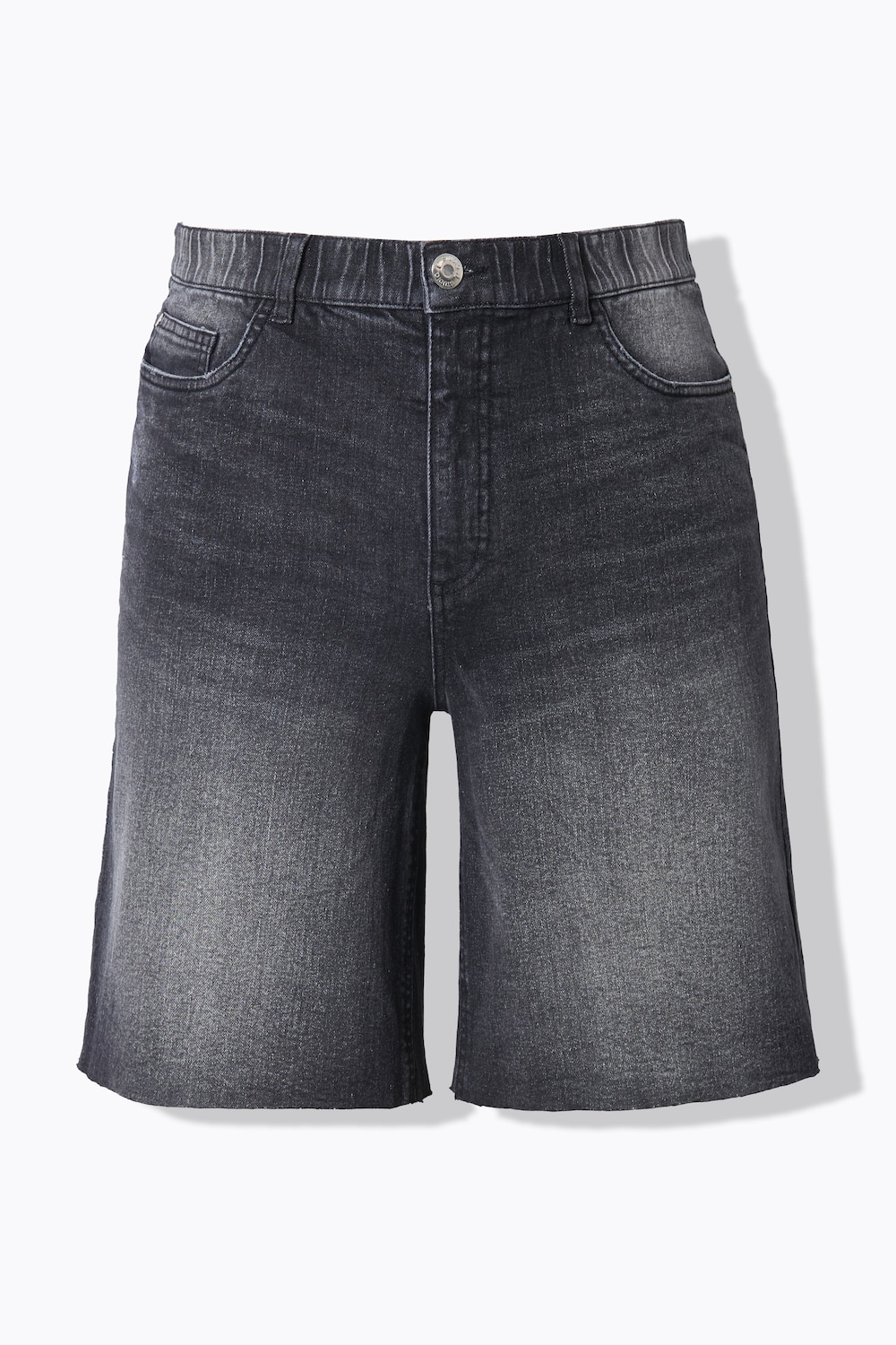 Stora storlekar Långa jeansshorts, Dam, svart, storlek: 44, Bomull, Studio Untold