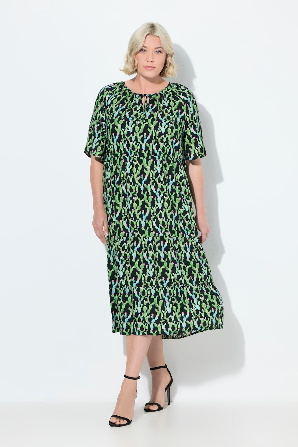 Große Größen Midikleid, Damen, schwarz, Größe: 62/64, Viskose, Ulla Popken