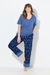 Pyjamas, blomster, v-hals, halvermer