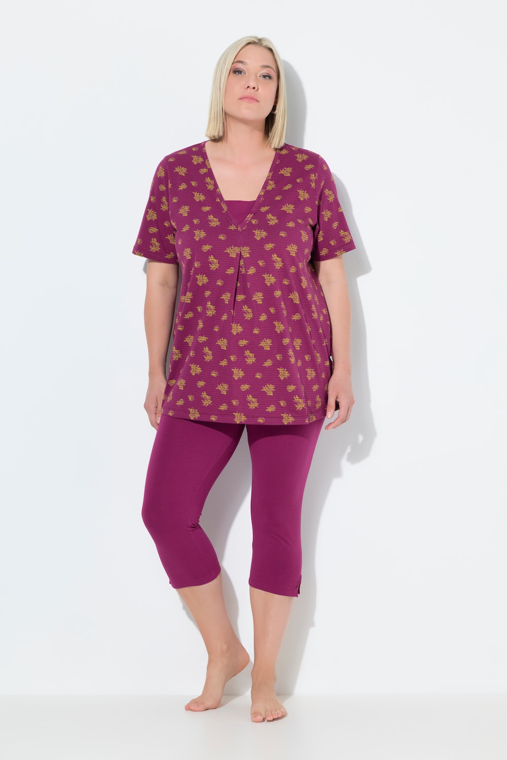 Große Größen Pyjama, Damen, rot, Größe: 54/56, Baumwolle, Ulla Popken