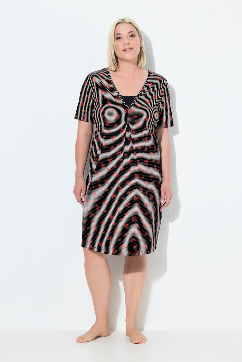 Große Größen Nachthemd, Damen, schwarz, Größe: 42/44, Baumwolle, Ulla Popken