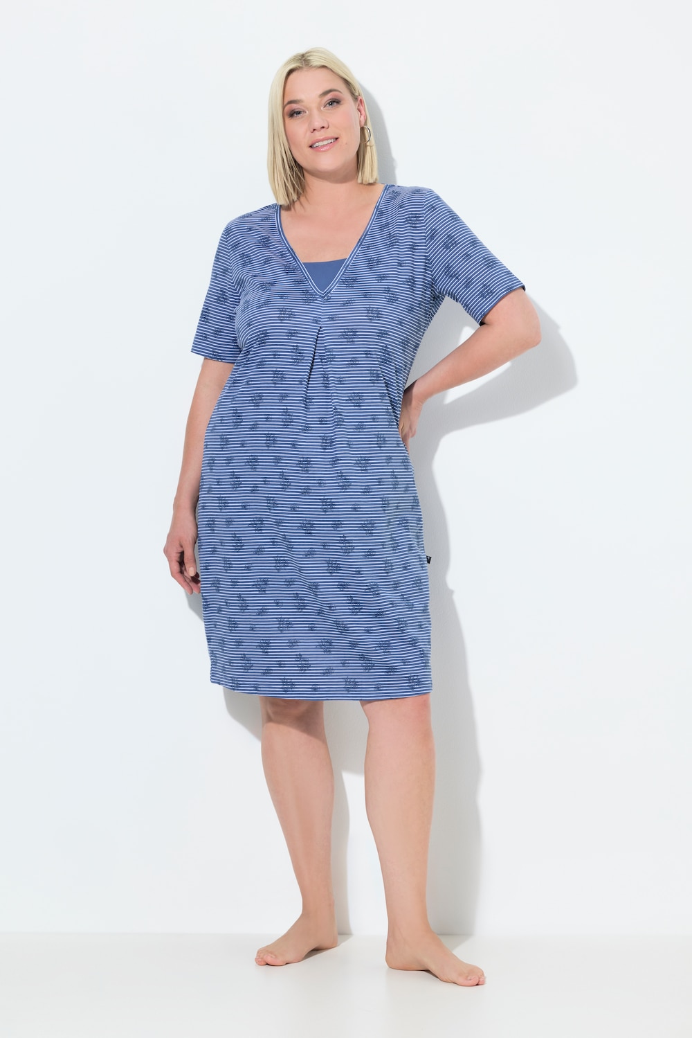 Große Größen Nachthemd, Damen, blau, Größe: 42/44, Baumwolle, Ulla Popken