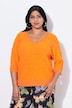 Strickshirt, 3D-Design, Oversized, V-Ausschnitt, Halbarm