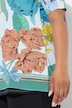 Slinkyshirt, Blüten, A-Linie, V-Ausschnitt, Halbarm