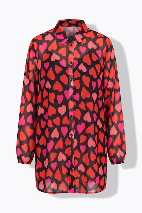 Bluse, A-Linie, Chiffon, Punkte/floral