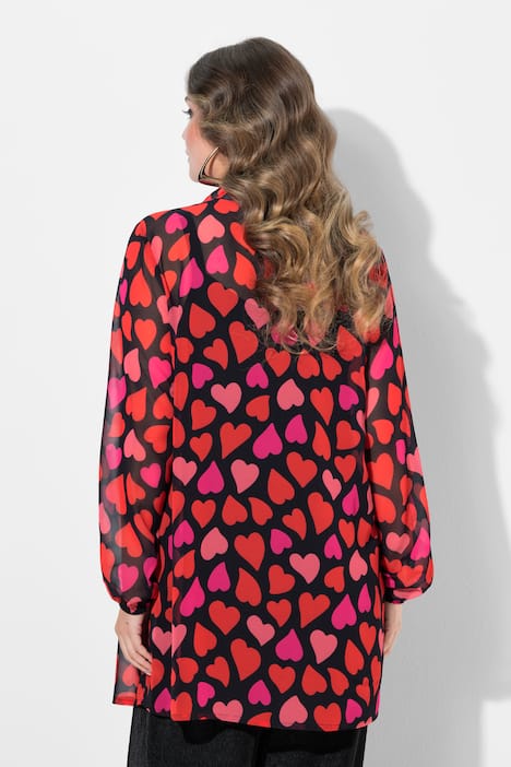 Bluse, A-Linie, Chiffon, Punkte/floral