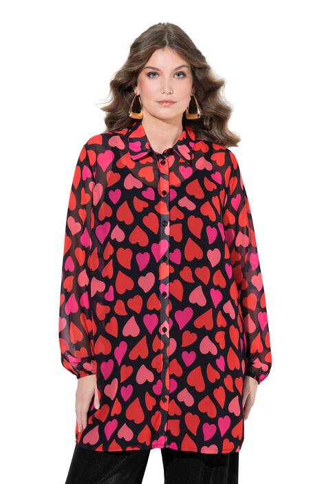 Halenka, A střih, šifon, puntíky / květy