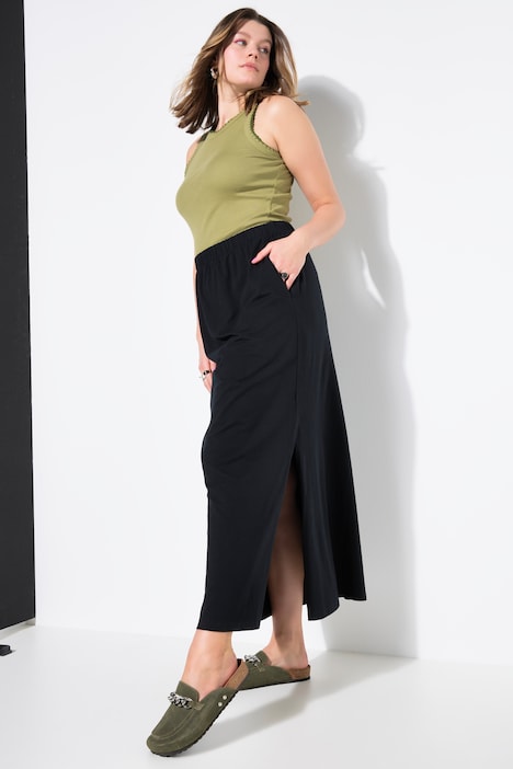 Gonna maxi in jersey dal taglio svasato con cintura elastica