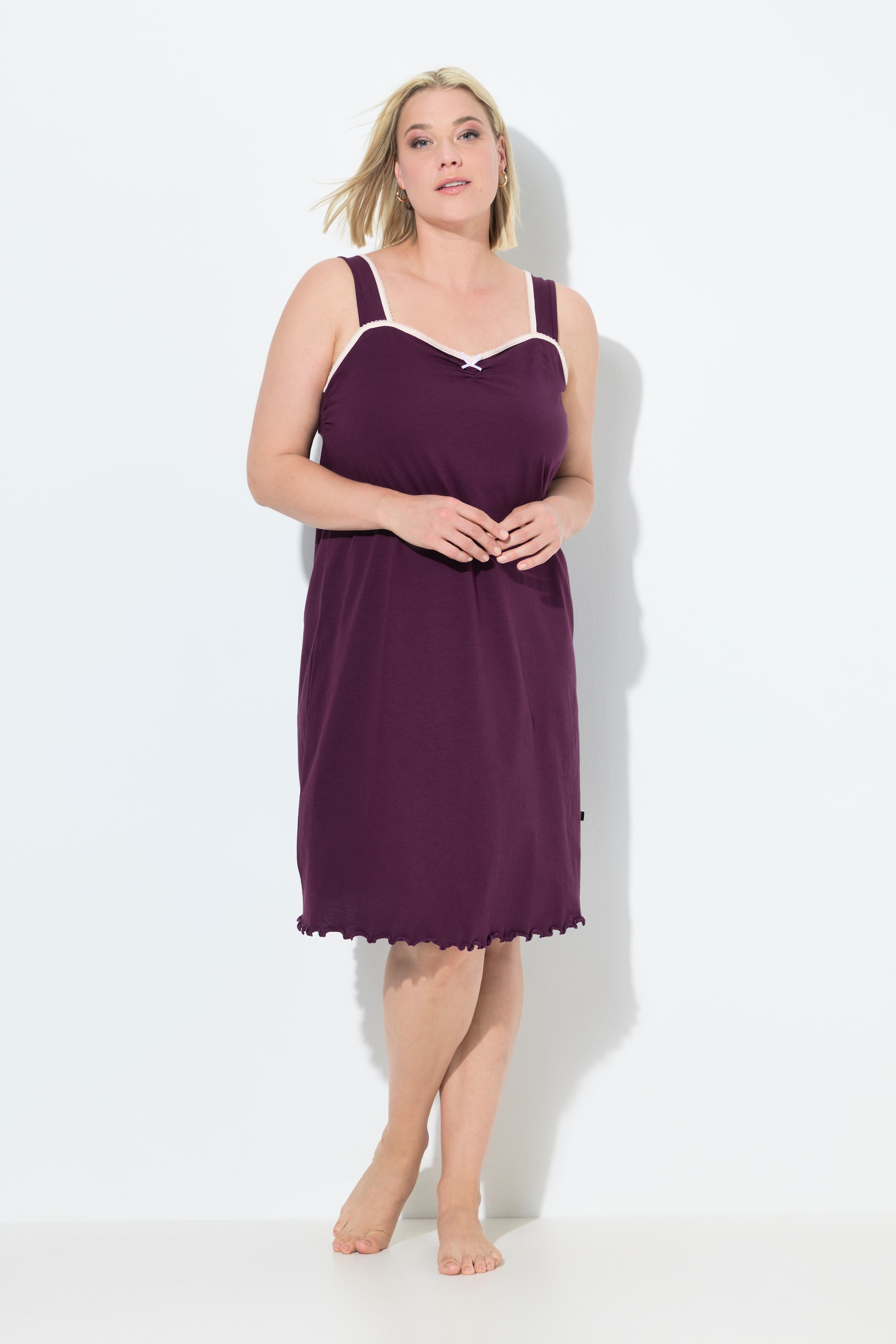 Ulla Popken Damen große Größen Bigshirts 2er Pack Rosen Raffung ärmellos 839301