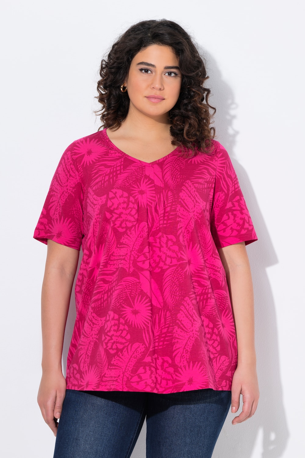 Thumbnail - Große Größen T-Shirt, Damen, rosa, Größe: 58/60, Baumwolle, Ulla Popken