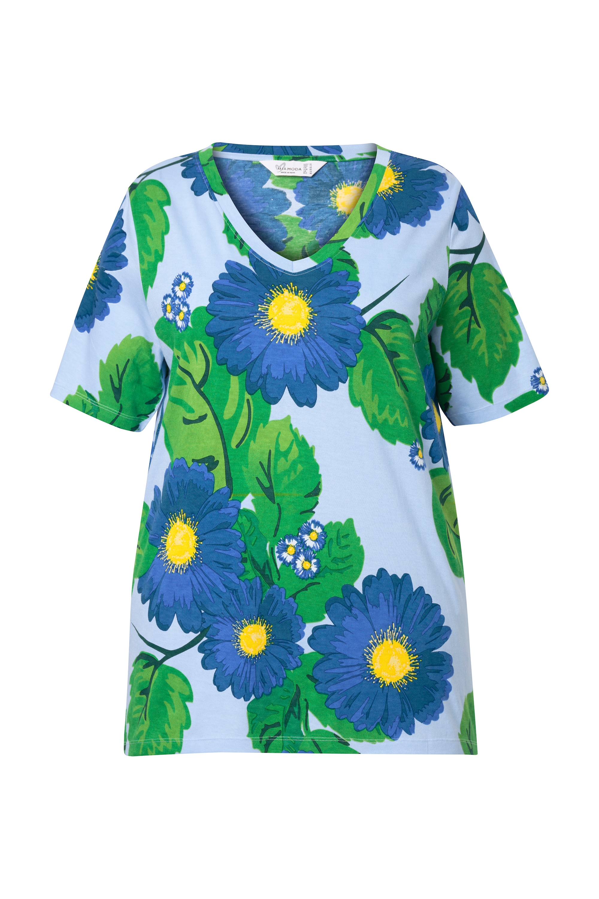 MIAMODA Damen große Größen T Shirt A Linie Blumenmuster 839318