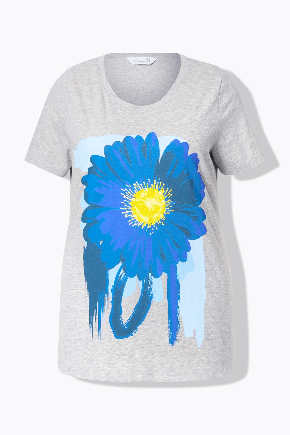 Stora storlekar T-shirt, Dam, grå, storlek: 50, Bomull, Mia Moda