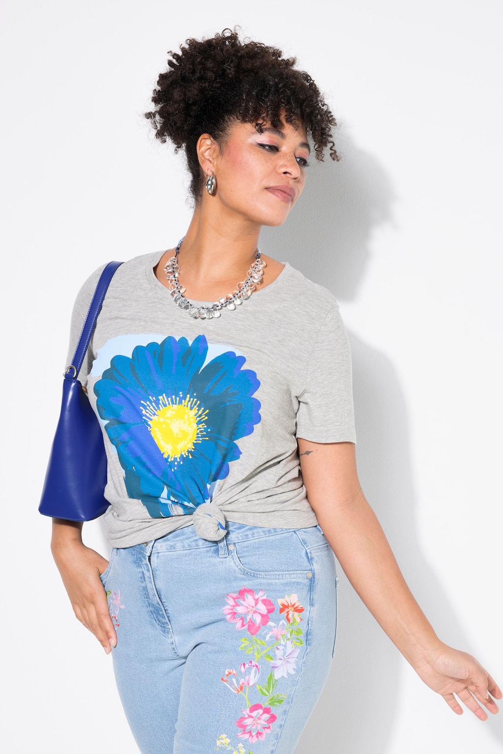 T-shirt, bloemmotief
