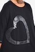 T-shirt, A-lijn, paillettenhart, puntzoom
