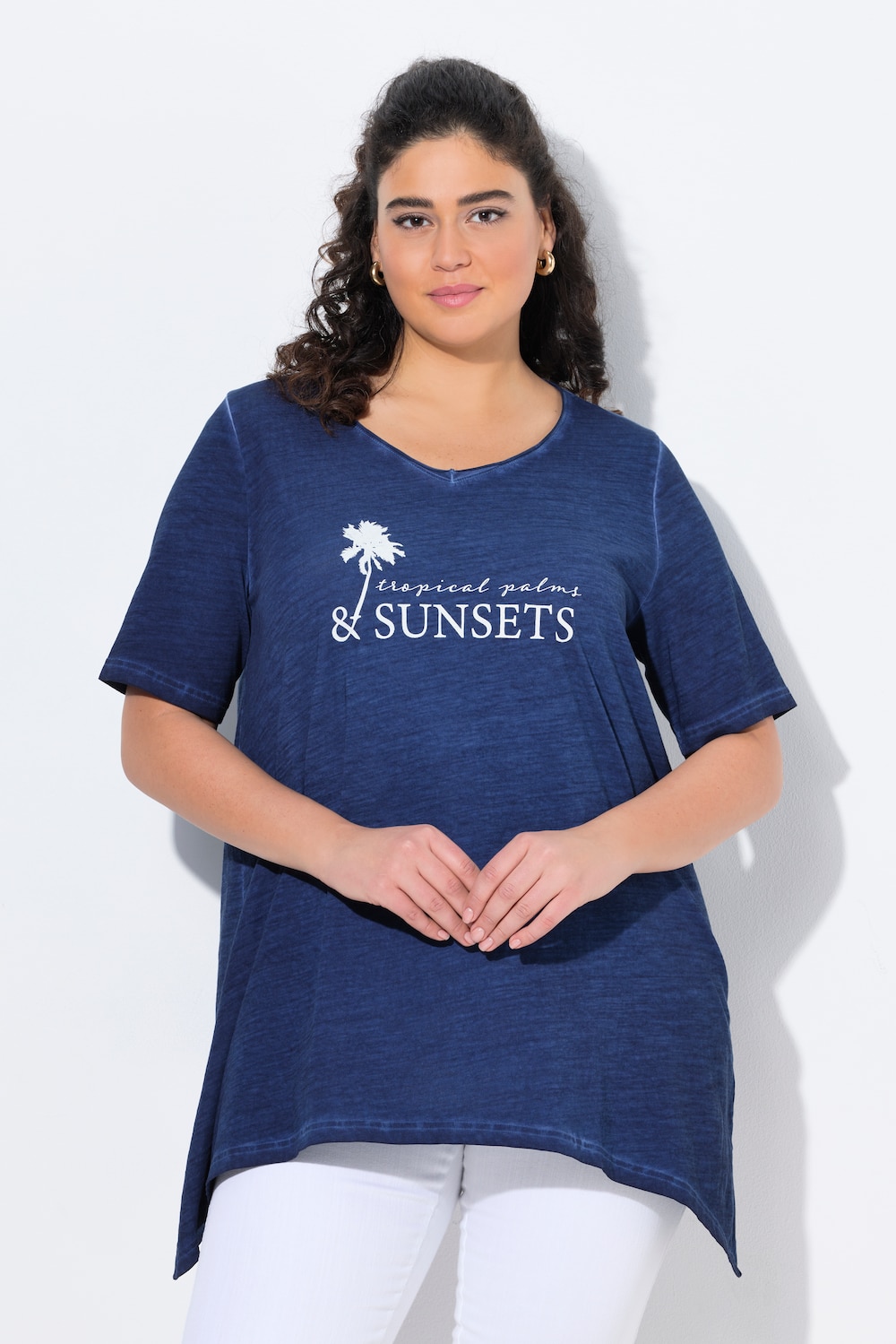 Große Größen T-Shirt, Damen, blau, Größe: 58/60, Baumwolle, Ulla Popken