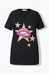 Comfort fit lip pattern rhinestone T-shirt