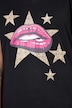 Comfort fit lip pattern rhinestone T-shirt